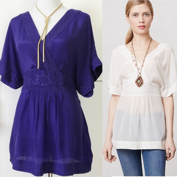 Anthropologie Tops - Anthropologie Maeve Purple Kimono Top Blouse Sz 12